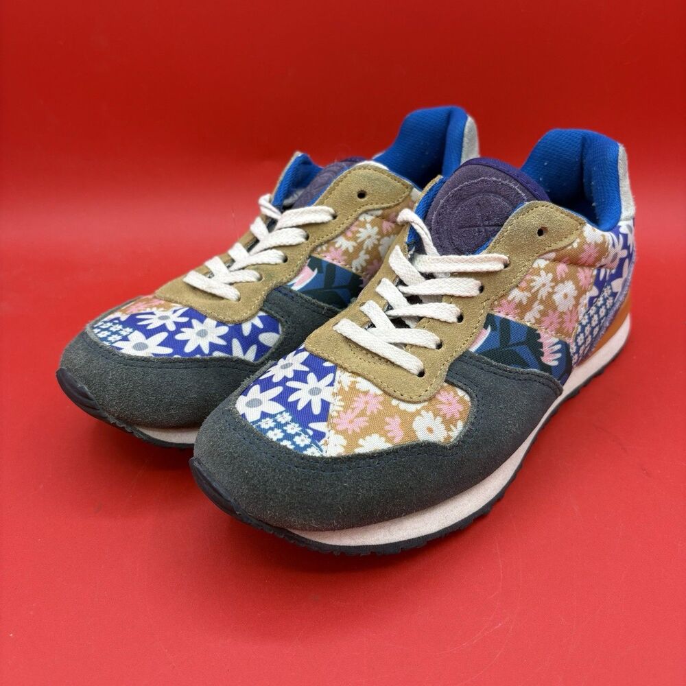 Inkkas Unisex Hendrix Jogger Floral Patchwork Suede & Textile Sneakers Sz W8/M6